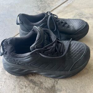 Women's Hoka Bondi SR Black Leather shoes